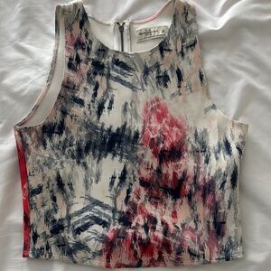 Abstract Print Sleeveless Top